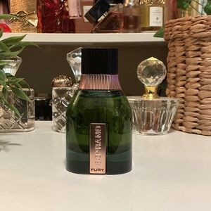 Soprano Green Glass Fragrance Bottle with Rose Gold Accents